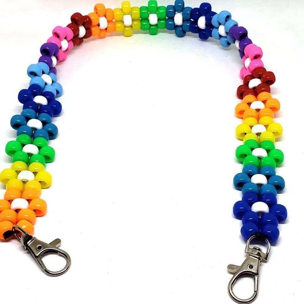 Handmade Rainbow Kandi Flower Belt Chain